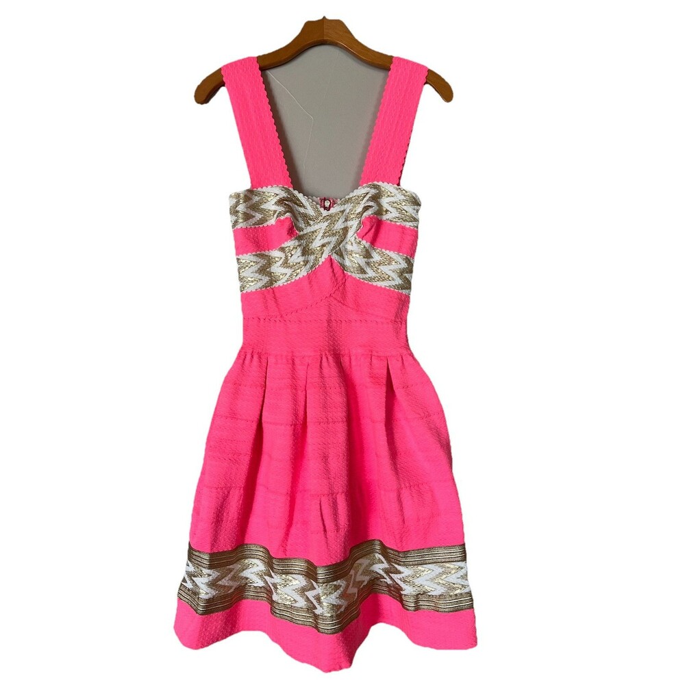 Day & Night Neon Pink Ballerina Stretch Band Dress, Knee Length, Slimming, SZ‎ S